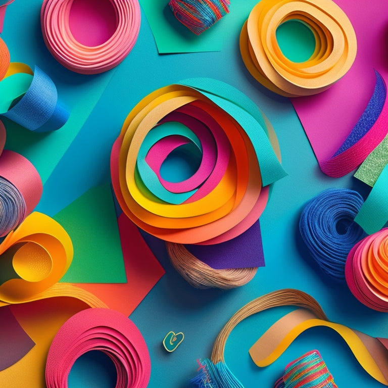 A colorful, abstract illustration featuring swirling shapes and patterns, with scattered Post-It notes, colorful tabs, and tangled threads, surrounded by a subtle background of undone puzzle pieces.