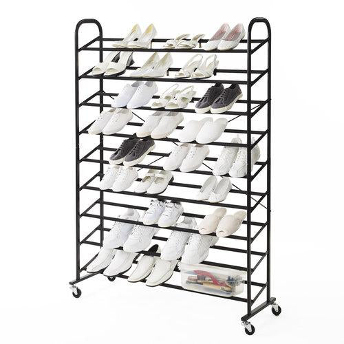 Rolling 9-Tier Mega Shoe Tower - Style 5002