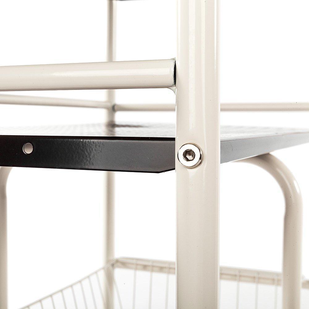 Top wire shelve rack shelf adjustable cabinet closet unity cart garage storage for pots pans wine dishes storage organizer bathroom bedroom kitchen white 6 lattices