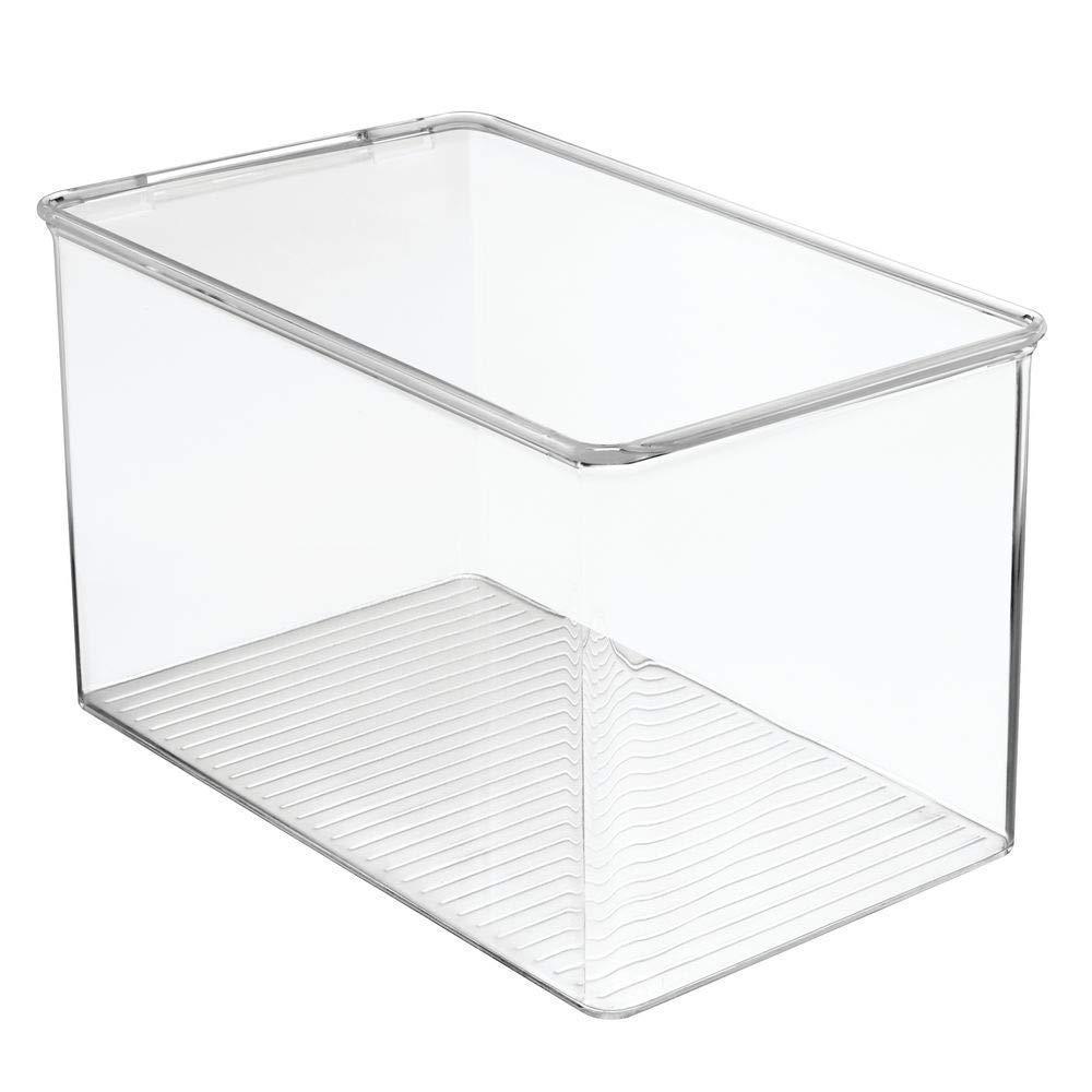 Top rated mdesign stackable closet plastic storage bin box with lid container for organizing mens and womens shoes booties pumps sandals wedges flats heels and accessories 7 high 6 pack clear
