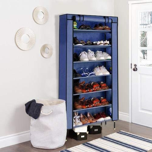 Portable Multi Utility Shoe Rack,Organizer 7 Layer (Navy Blue)
