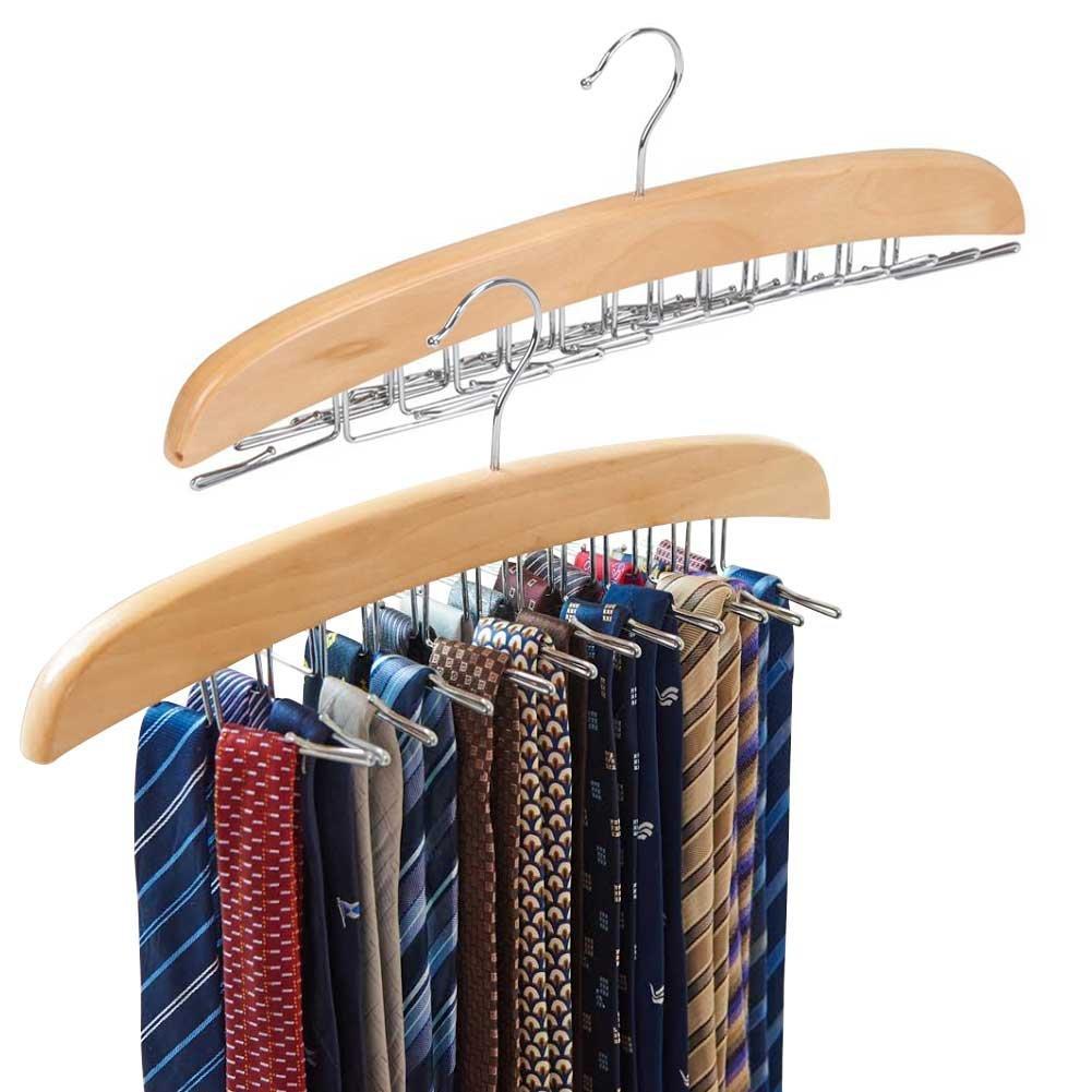 Kitchen ezoware 2 pack belt hangers adjustable 24 tie belt scarf racks holder hook hanger for closet organizer storage beige
