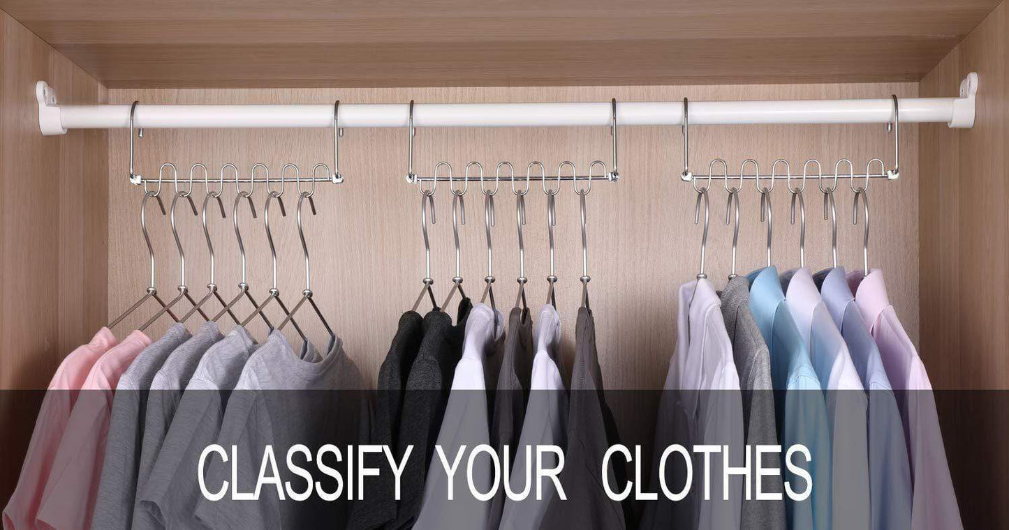 Select nice magicool 20 pack metal wonder magic cascading hanger space saving hangers closet organizers suit for shirt pant clothes hangers space saving