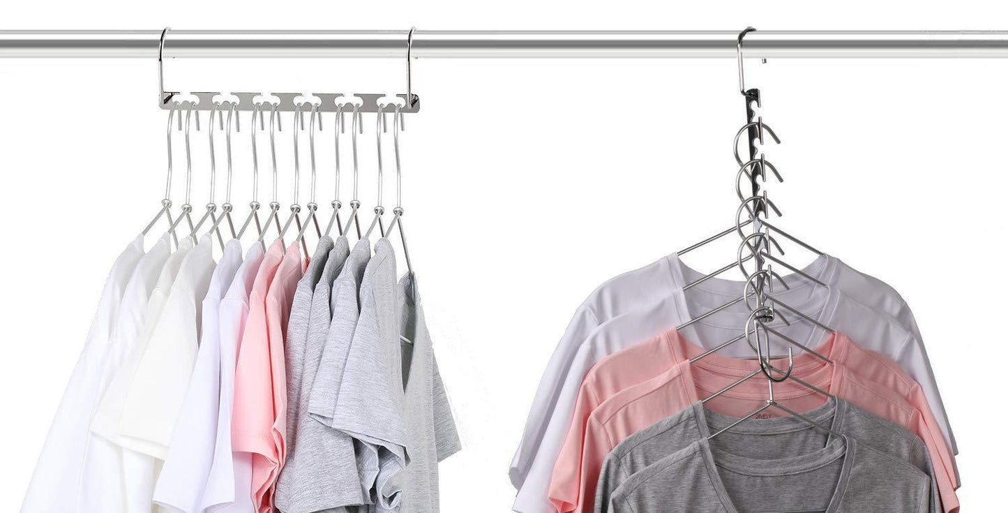 Save on magicool 20 pack metal wonder magic cascading hanger space saving hangers closet organizers suit for shirt pant clothes hangers space saving