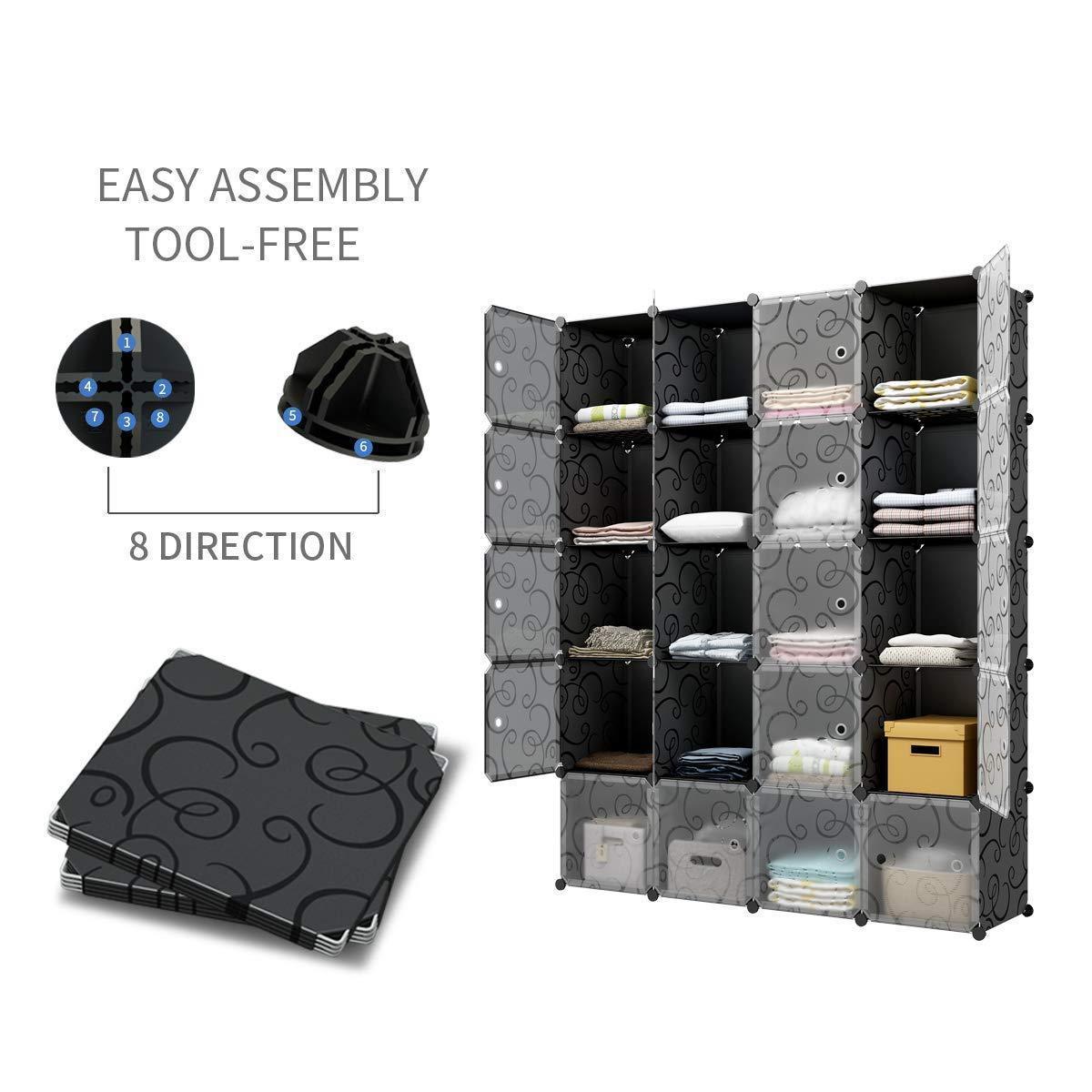 Save on kousi cube storage cube organizer cube storage shelves cubby organizing closet storage organizer cabinet shelving bookshelf toy organizer black varation 40 cubes