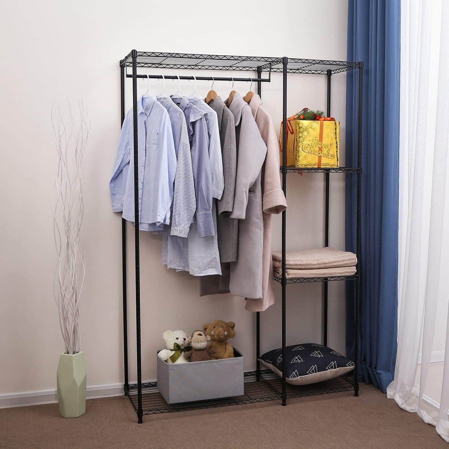 Best seller songmics extra large shelving garment rack heavy duty portable clothes wardrobe free standing closet storage organizer ulgr12p