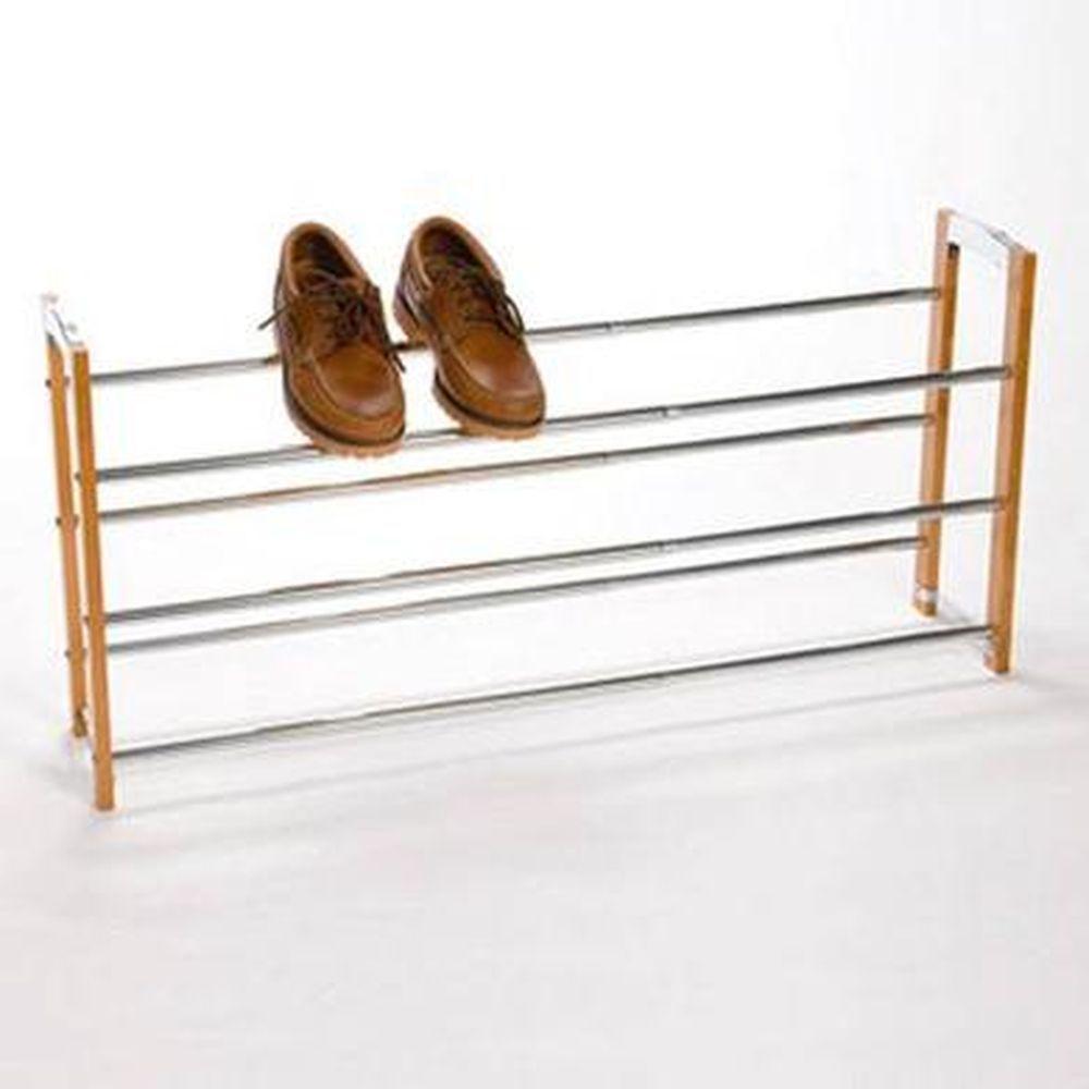 Casa Mia 3 Tier Expandable Shoe Rack Maple Wood