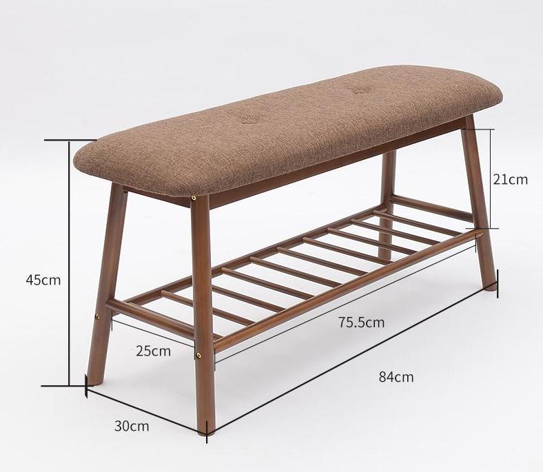 Solid Wood Minimalistic Shoe Rack Bench