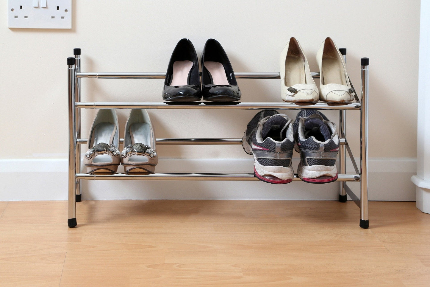 Premier Chrome 2 Tier Shoe Rack -1900227