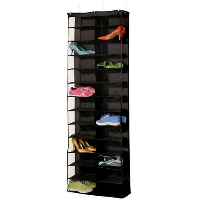 1Pc 26pairs Shoes Hanger Storage Bags Over The Door Hanging Organizer Groceries Rack Space Saver Boxes Home Organization