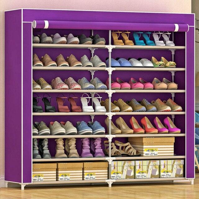 7-layer-14-grid Non-woven fabrics large shoe rack organizer removable shoe storage for home furniture shoe cabinet