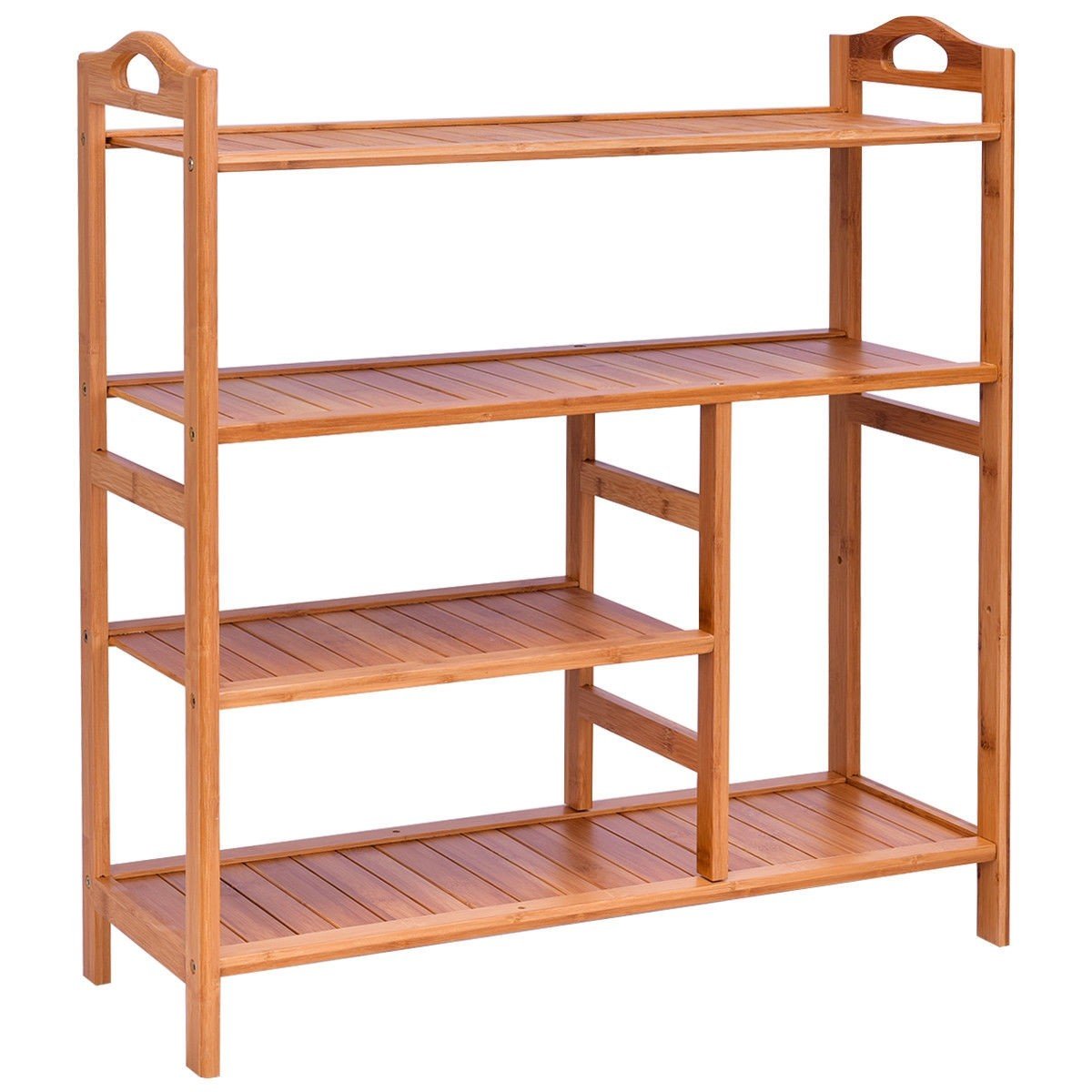4 Tiers Multifunction Bamboo Storage Shoe Rack