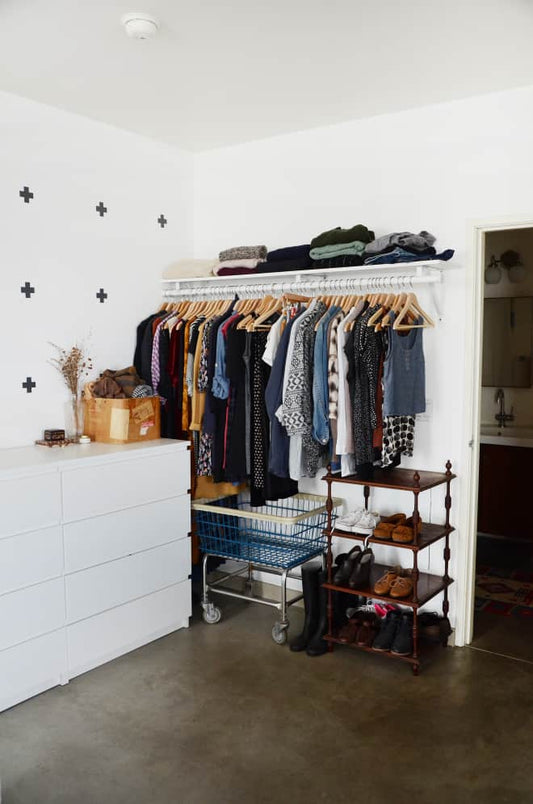 12 Ways to Organize a Bedroom with No (or Very Small) Closets