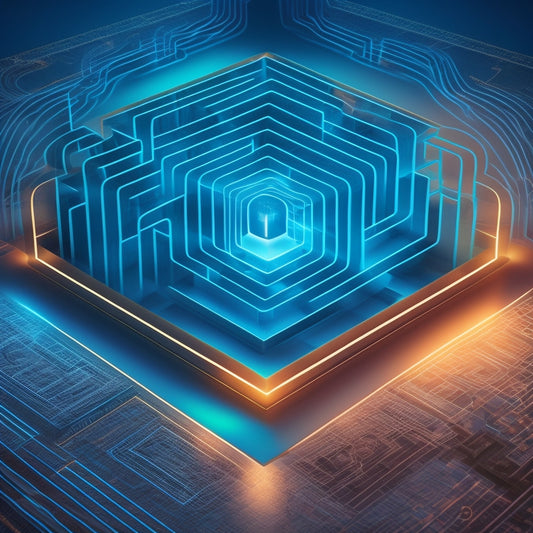 A stylized illustration of a maze with a glowing light at the center, representing clarity, surrounded by various marketing channels (social media, email, etc.) and a subtle integration of a measuring tape or graph in the background.
