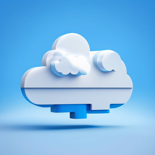 A stylized illustration of a cloud-shaped puzzle piece fitting into a larger cloud, surrounded by coding symbols and subtle Google Cloud branding elements, on a light blue background.