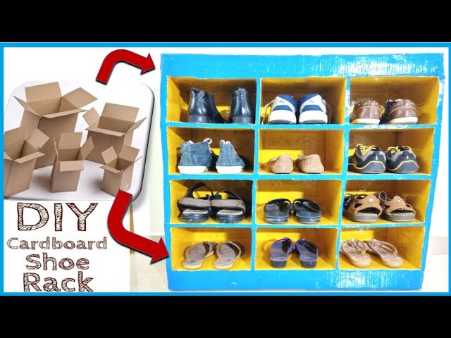 How To Make Shoes Rack From Recycled Cardboard.