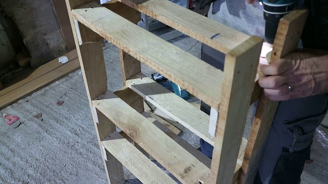 DIY Rack for Shoes made from eight pices of plank
