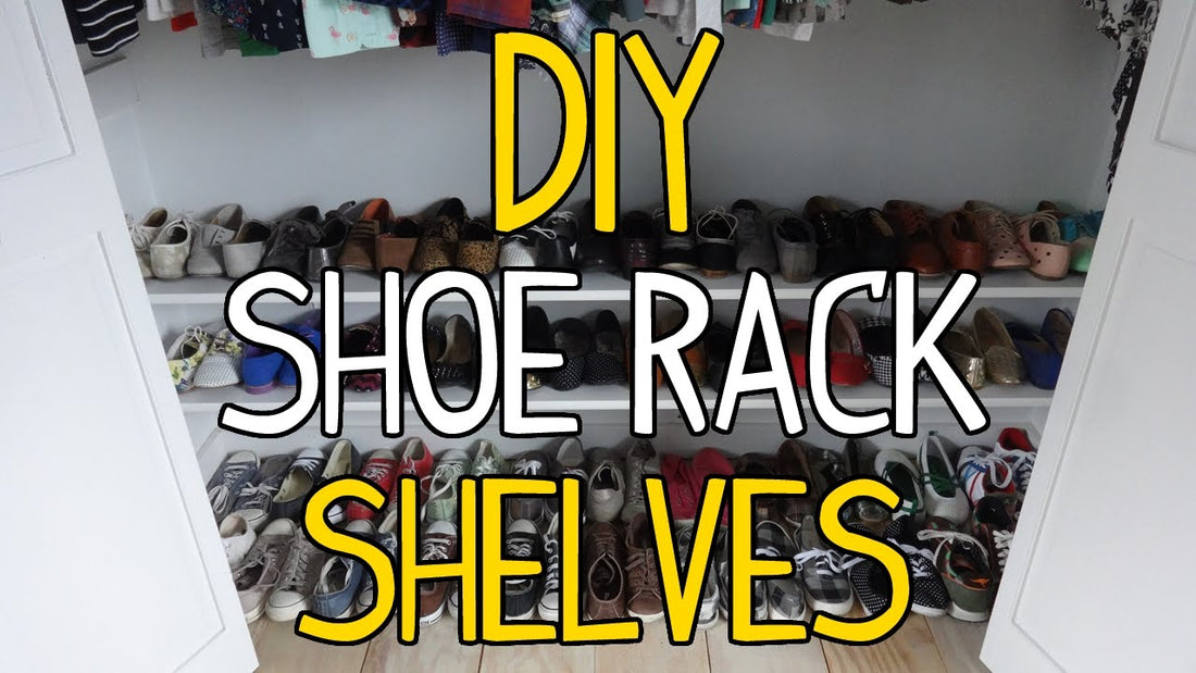 Check out these super simple shoe rack shelves I built for my wife as a Valentine's day gift