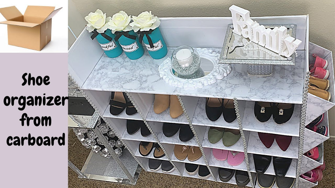 DIY SHOE ORGANIZER USING CARDBOARD- shoe rack/ storage ideas using recycled boxes by Destined Creativity (7 months ago)