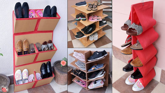 ShoeRack #ShoeStand #OrganizationIdeas 11 Shoe Stand Ideas From Waste Cardboard !!! DIY Shoe Rack..
