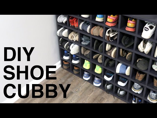 Made a huge shoe cubby for a large family so each person would have plenty of places to put their shoes and sandals