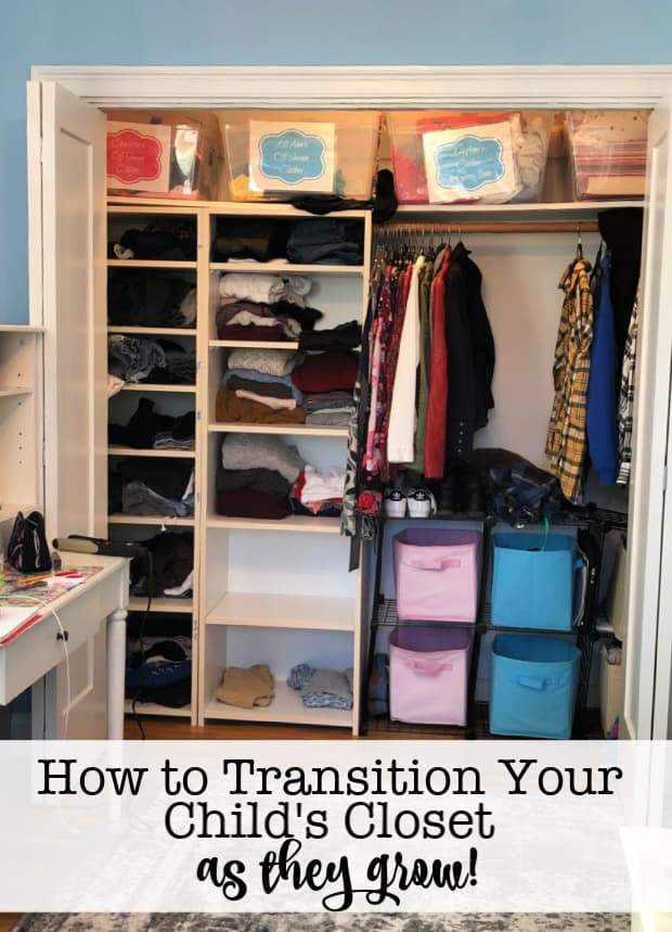 Kids closets are usually making two types of transitions- from one size to the next as they grow (with plenty of time when they are in-between sizes), and from one season to the next (long pants and long sleeves, vs tees and shorts)
