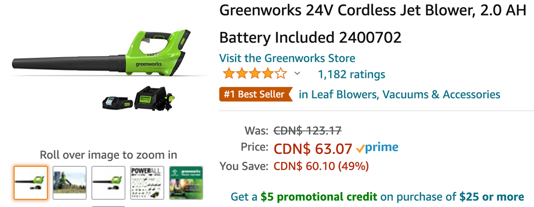 Amazon Canada Deals: Save 49% on Cordless Jet Blower + 41% on WiFi Bulb Security Camera + 42% on Glass Drinking Jars, Set of 12 + More Offer
