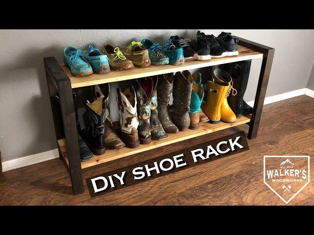 This is a simple and functional solution to having your boots and shoes scattered all over the closet
