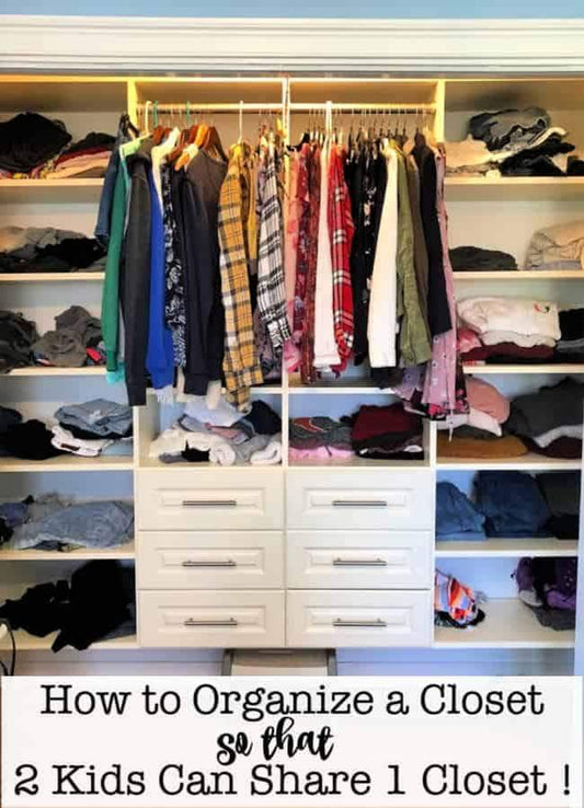 One of the best ways to get organized in a shared kids bedroom is to have an organized kids closet! In our home, everyone shares a room with a sibling, so it is important that we make the most of the storage space we have! Here's how to organize a...