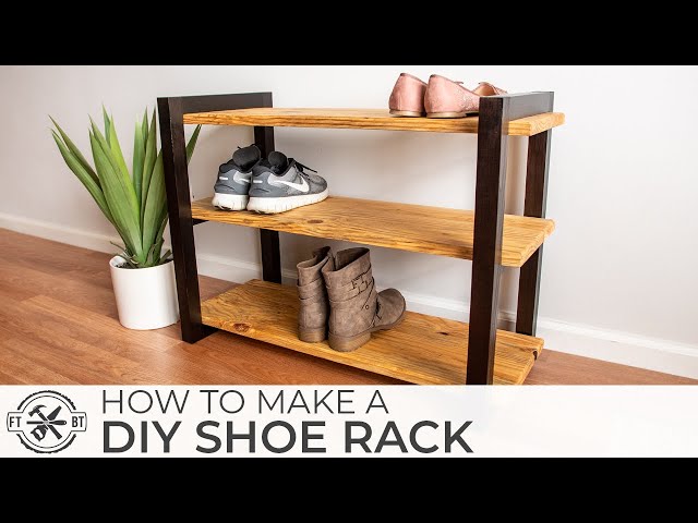 How to Make a DIY shoe rack with shou sugi ban finish