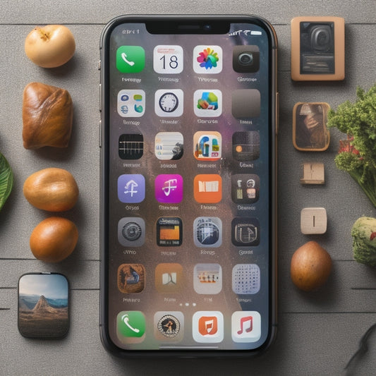 A cluttered iPhone screen with multiple disorganized apps, contrasting with a clean and tidy screen featuring folders and categorized apps, with a few icons slightly ajar.