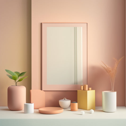 A minimalist illustration featuring a tidy, organized room with a few select, carefully arranged items, surrounded by empty space, with a subtle background of gentle, soothing colors.