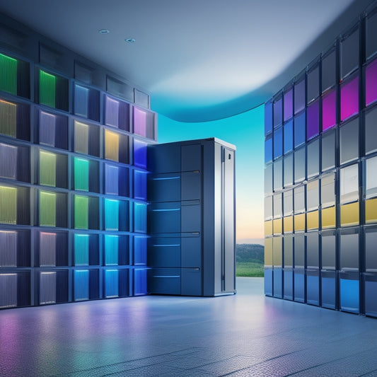 A futuristic, sleek Windows desktop background with a neatly organized digital file cabinet in the center, surrounded by floating, color-coded PDF files and a few scattered, opened folders.