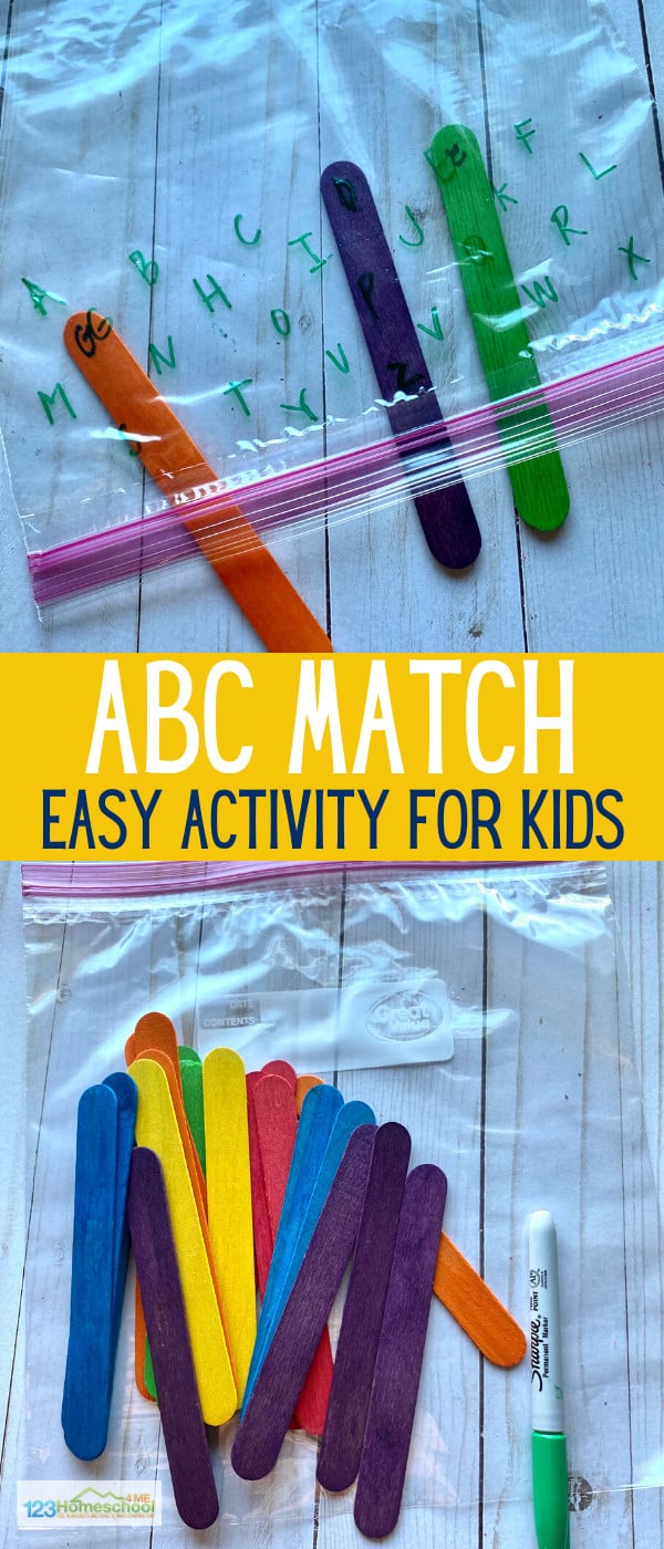 Popsicle Stick ABC Match Game