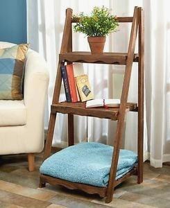Minimalist Concept Wooden Ladder Shelf