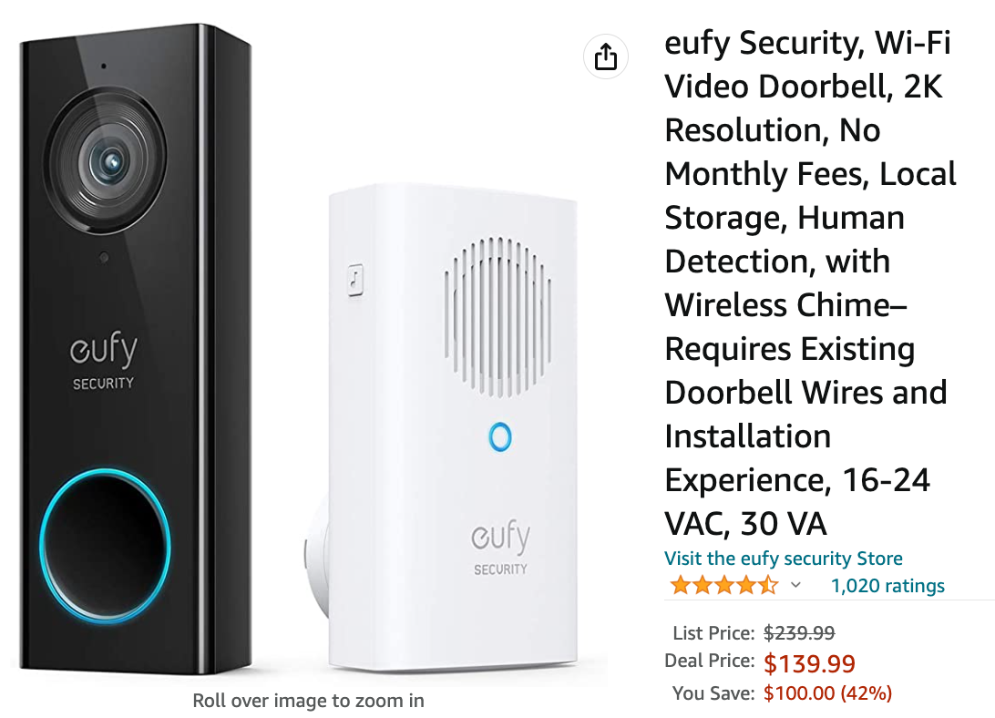 Amazon Canada Deals: Save 42% on Wi-Fi Video Doorbell + 28% on Dual Arm Monitor Mount + 43% on Pajama Shorts for Women + More Offers