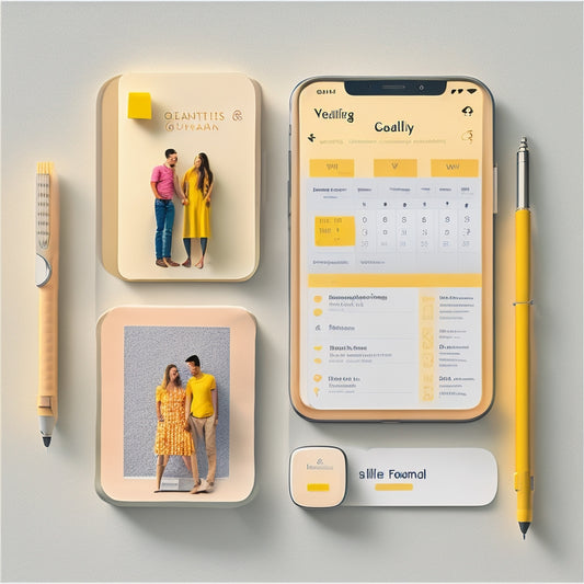 A minimalist illustration of a happy family of four in the center, surrounded by organized digital sticky notes, calendars, and reminders on a clean white background, with a subtle smartphone outline.