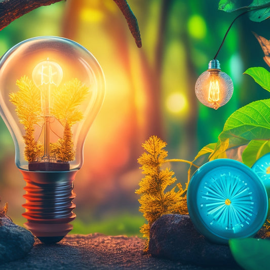 A vibrant illustration of interconnected gears, leaves, and light bulbs, set against a warm background, symbolizing community, growth, and innovation, with subtle hints of Thurston County's natural scenery.