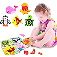 Petrip Wooden Toddler Jigsaw Educational Puzzles only $9.76