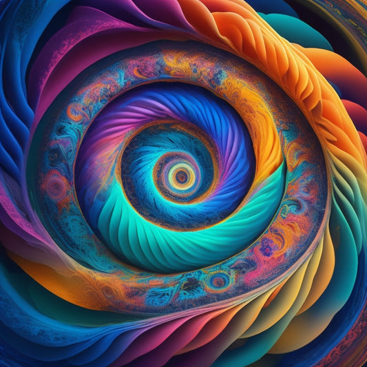A vibrant, swirling vortex of colorful threads converging at a central point, surrounded by floating ideas, shapes, and symbols, with subtle glow effects and delicate, hand-drawn lines.