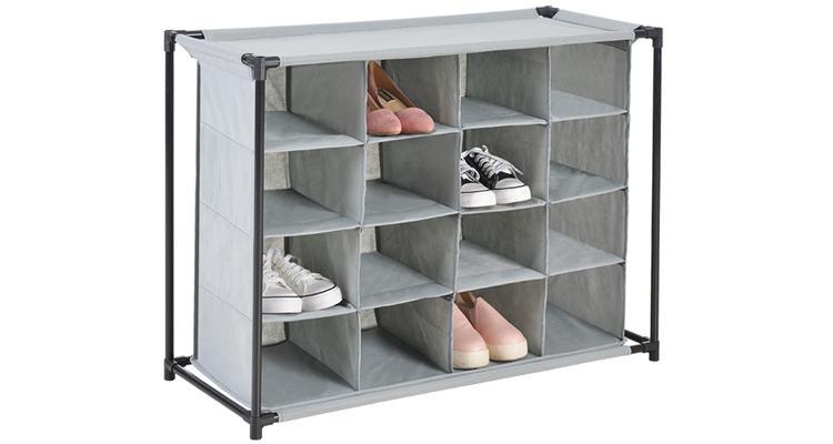 16-Compartment Heavy Duty Fabric Shoe Cubby