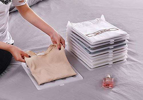 Featured closet mess killer l foldable stackable folded t shirt clothing organizer l fold sort laundry system l for drawers dresser shelves suitcase wardrobe cabinets l large jeans pants pack of 5