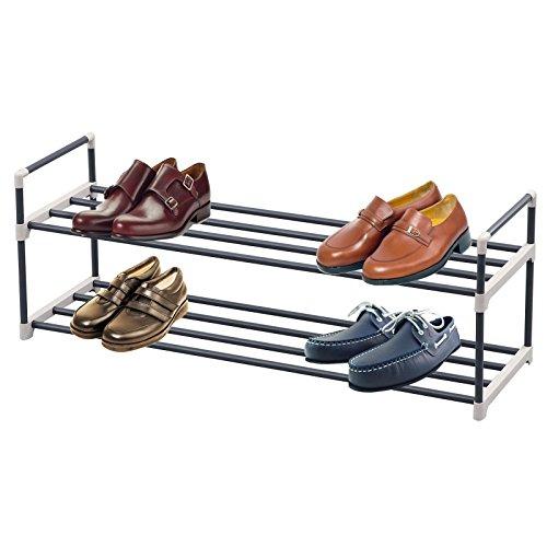 2-Tier Shoe Rack Organizer Storage Bench Stand For Mens Womens Shoes Closet With Iron Shelves That Hold 10 Pairs Of Shoes. Hot Shoe Racks With Two Tiers Shelf &Amp; Easy Assembly With No Tools.