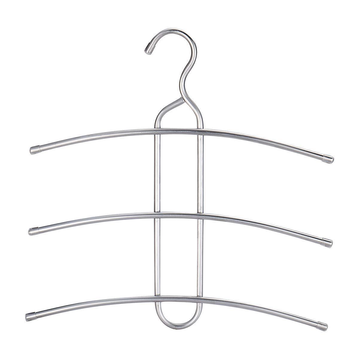 Results doiown multipurpose stainless steel closet hangers blouses shirt dresses scarf hangers organizer set of 3 non slip 3 pieces