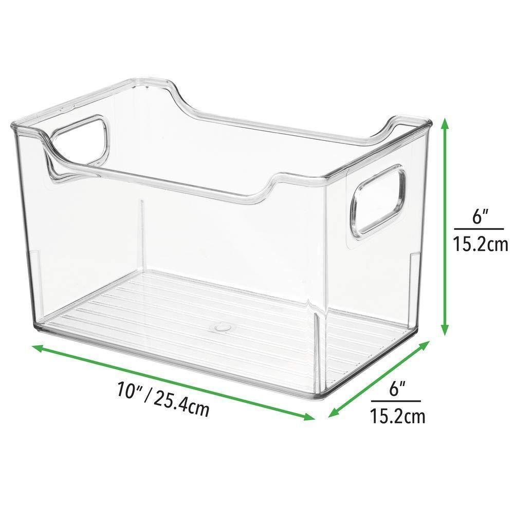 Best mdesign plastic storage organizer holder bin box with handles for cube furniture shelving organization for closet kids bedroom bathroom home office 10 x 6 x 6 high 8 pack clear