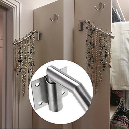 Results sumnacon 12 6 wall mounted clothes hanger rack set of 2 stainless steel garment hooks with swing arm holder space saver clothing and closet rod storage organizer for laundry room bedrooms bathrooms