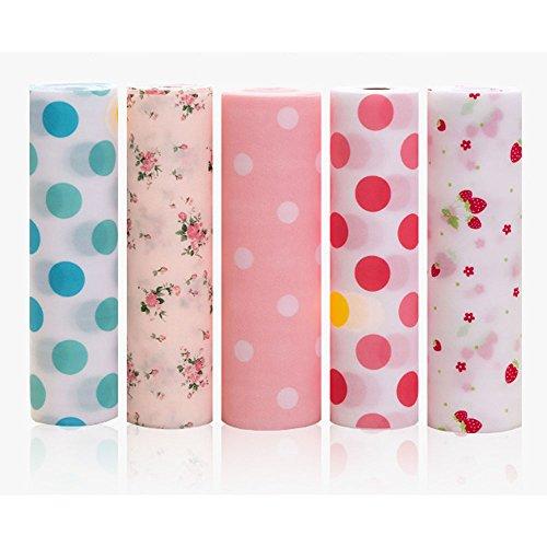 12 Inch Wide X 10 Feet Long Shelf Liner Non-Adhesive Shelf Liner Creative Covering Paper Rolls Cut To Fit Shelf Paper Drawer Liner, Set Of 5