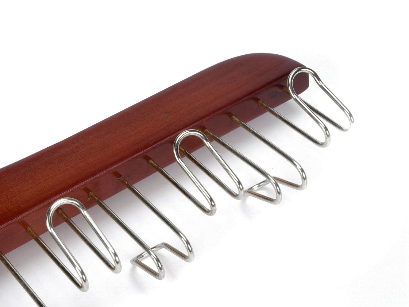 Home amber home gugertree wooden collection multifunctional closet accessories 12 belt and tie hanger cherry color chrome hook
