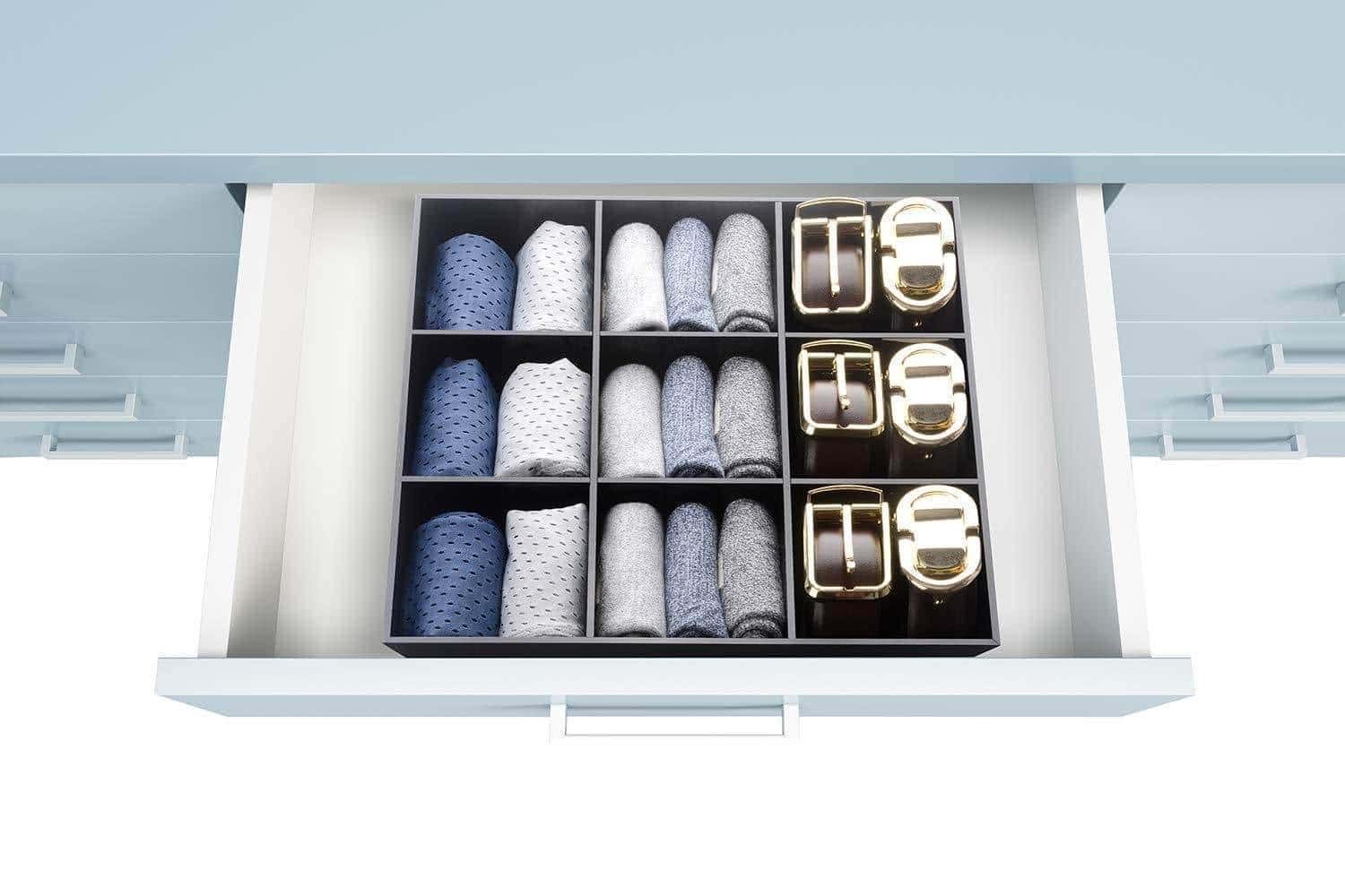 Shop luxury and stylish acrylic organizer fine and elegant gift keep belts socks ties underwear panties briefs boxers scarves organized drawer divider closet and storage box