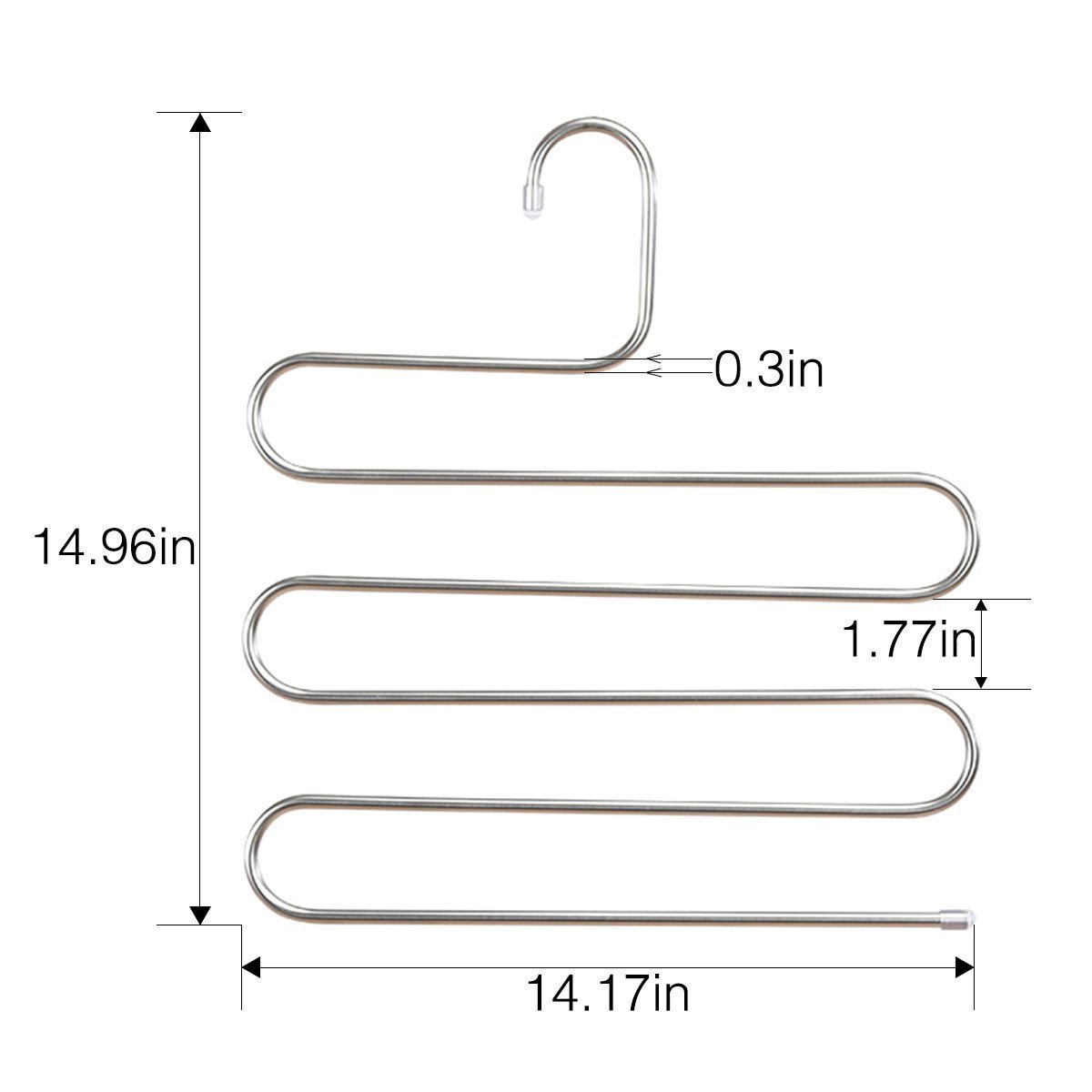 Best seller  doiown pants hangers s shape stainless steel clothes hangers space saving hangers closet organizer for pants jeans scarf5 layers 10pcs 1